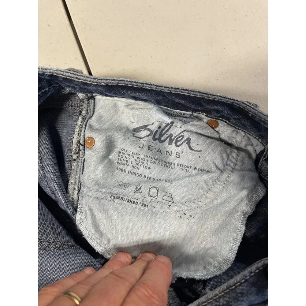 Silver Jeans Santorini Women's Size 28 Cropped Denim Capri Blue Jeans - Picture 14 of 15